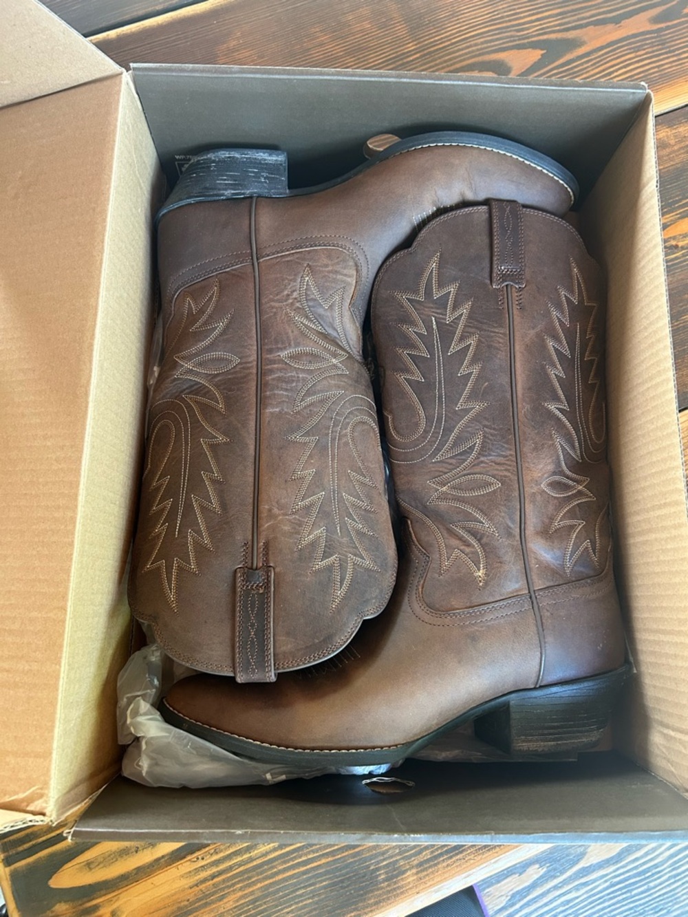 Ariat Brown Leather Western Heeled Boots
